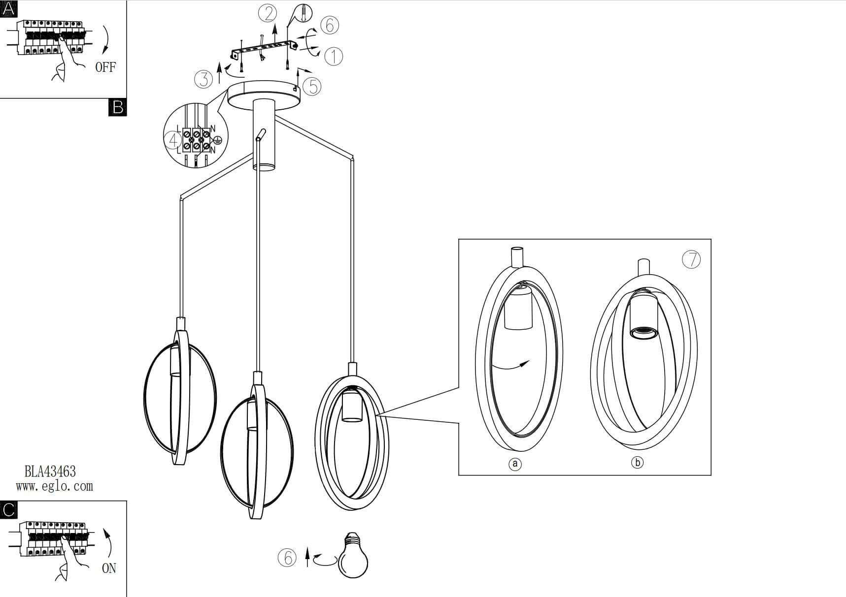Lámpara colgante LED vintage de madera Basildon 3XE27 | LeonLeds.com